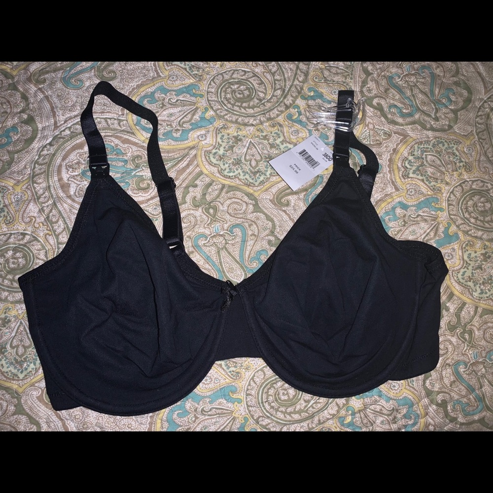 NWT motherhood maternity nursing bra black 38DD